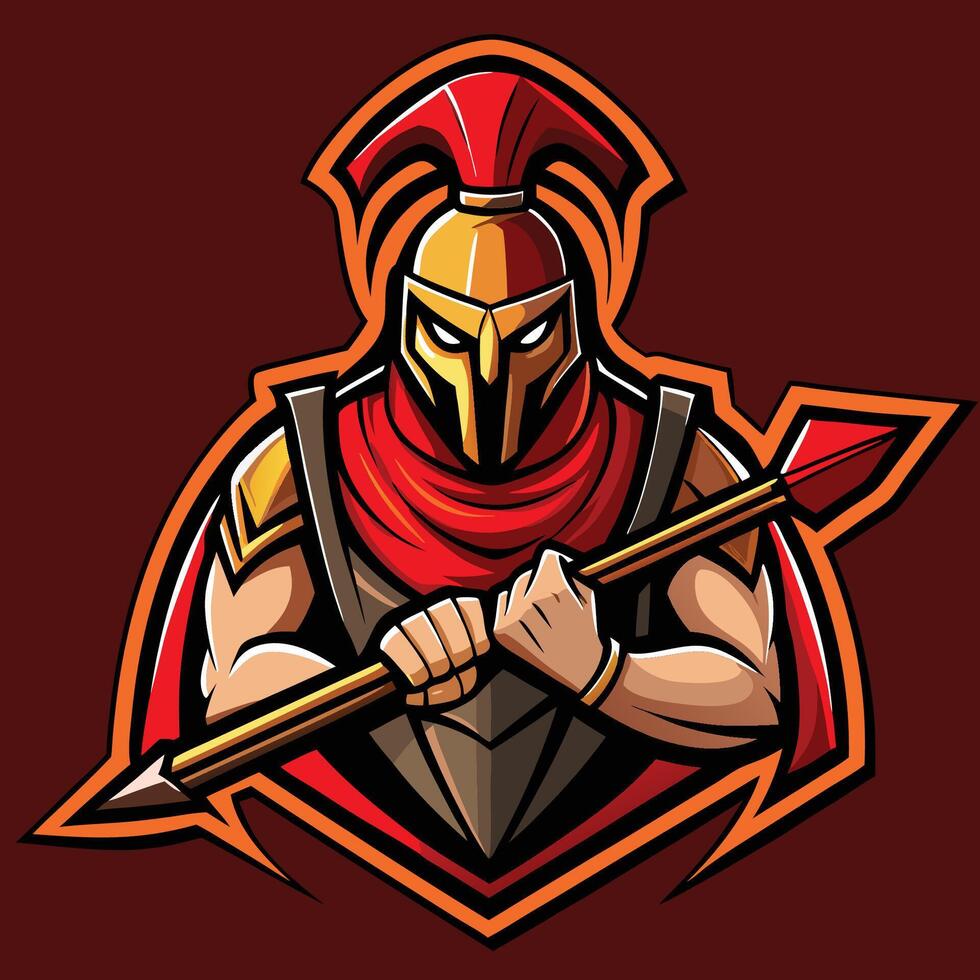 Spartan Warrior Mascot Logo for Esports Gaming Teams vector