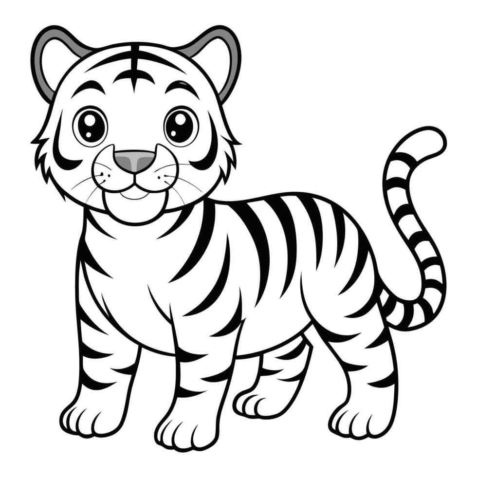 Majestic Tiger Illustration Isolated on a White Background vector
