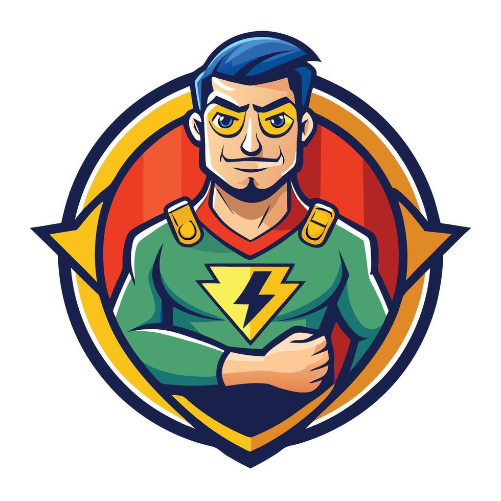 The Vintage Superhero Repairman A Nostalgic Guardian of Broken Gadgets vector