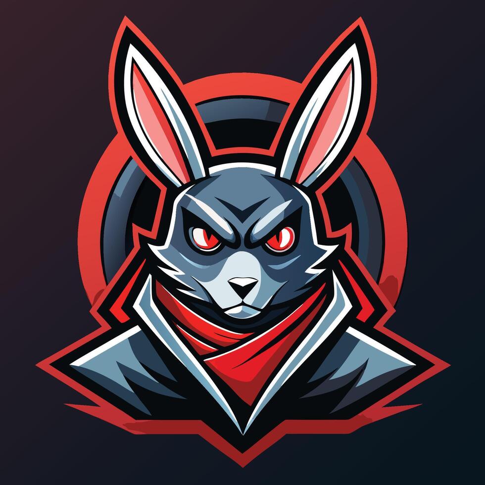 The Agile Ninja Rabbit with Shuriken A Fierce Esport Mascot vector
