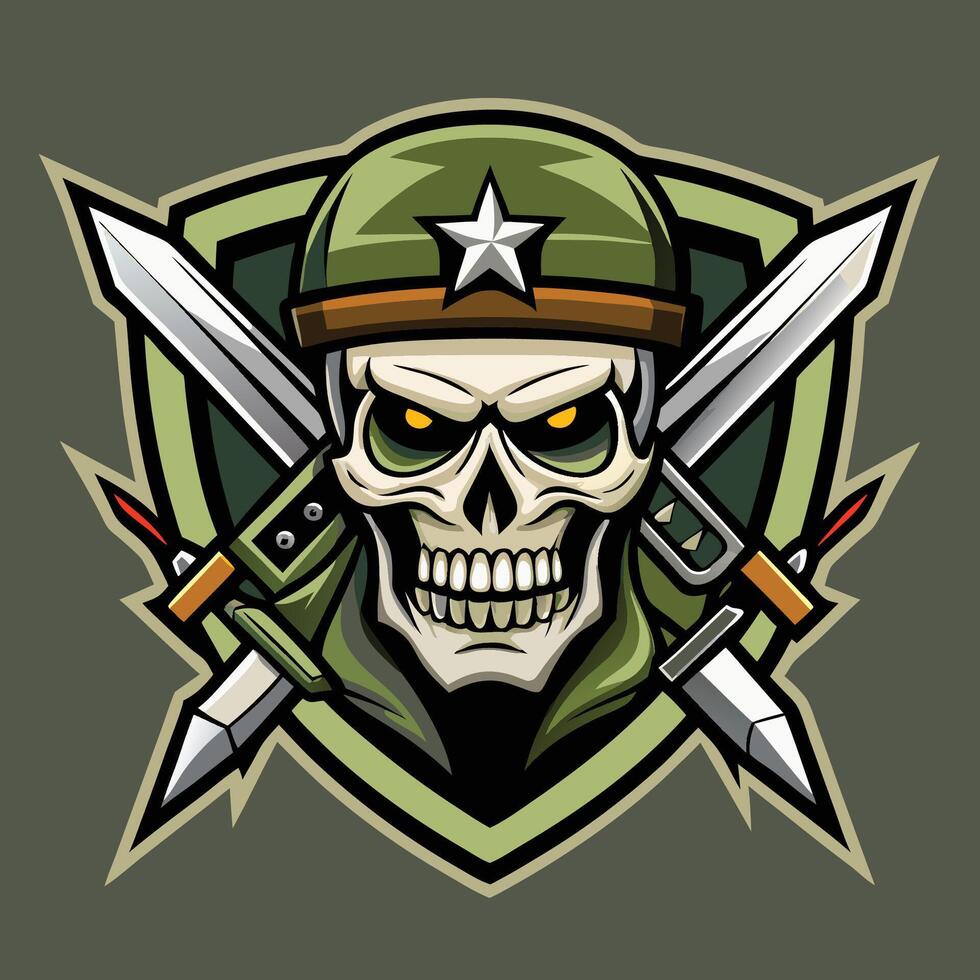 Military Skull Mascot Logo Design with Modern Aesthetic vector