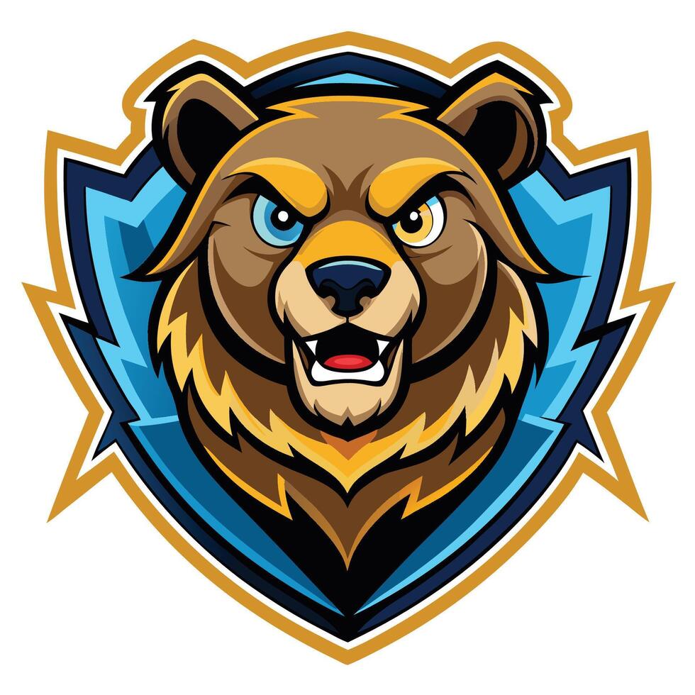 Illustration of a Bearzy Mascot with a Cartoonish Style vector