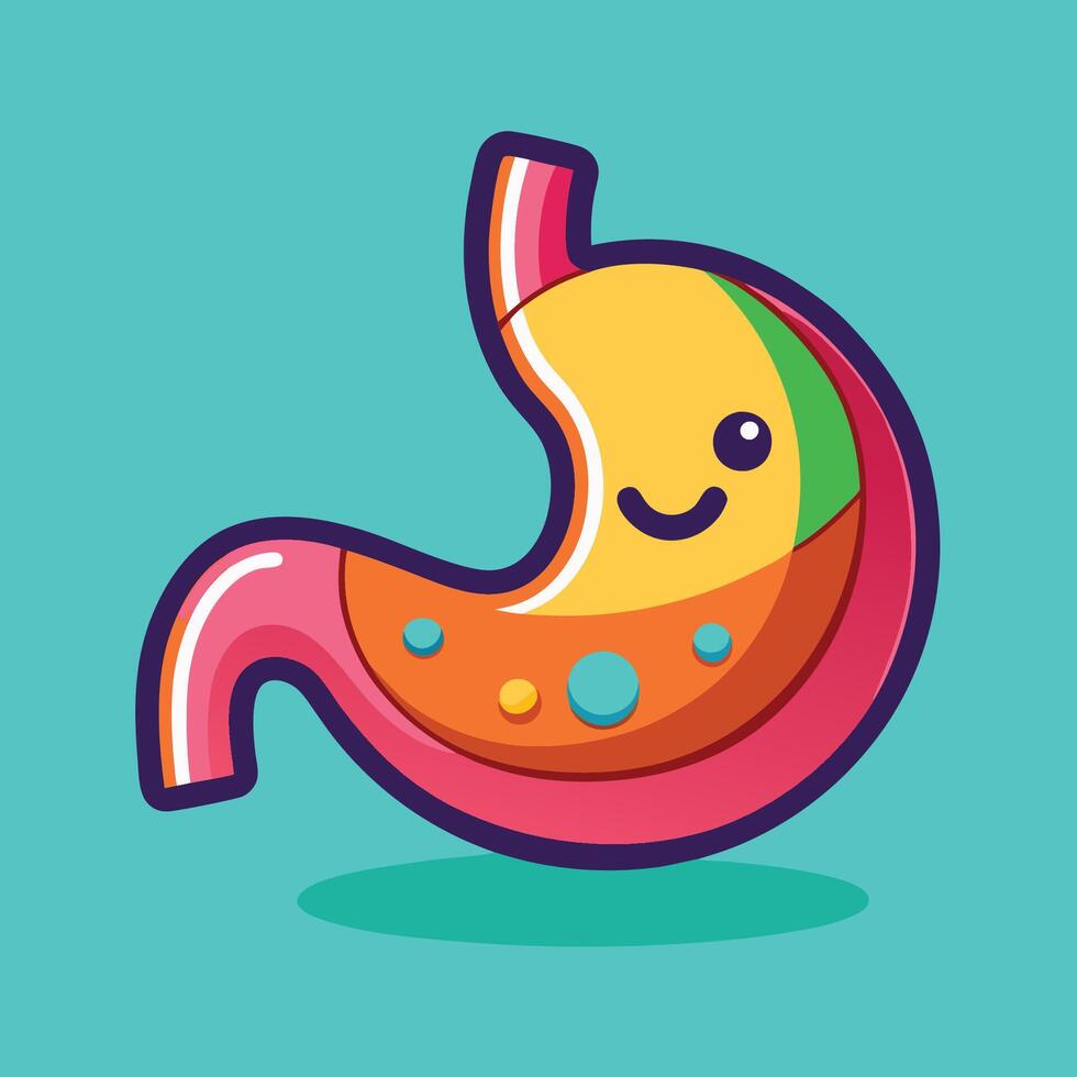 Humorous Cartoon Illustration of Stomach Acid with Humanized Features vector