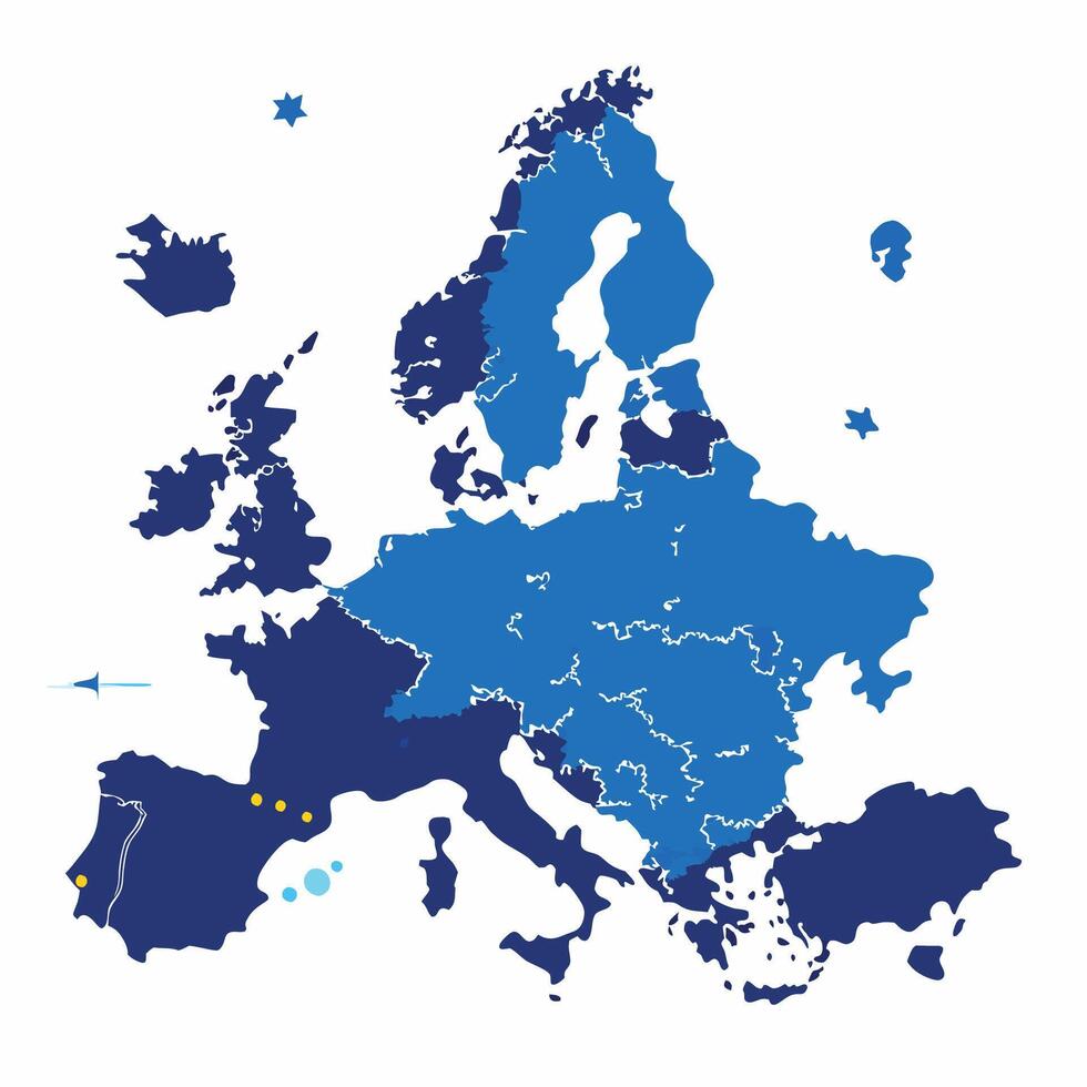 Detailed Political Map of Europe Illustrating Countries Capitals and Borders vector