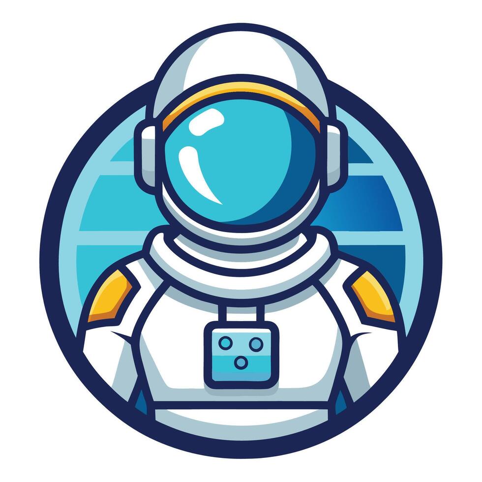 Sleek and Minimalist Astronaut Mascot Logo with Geometric Lines and Simple Details vector
