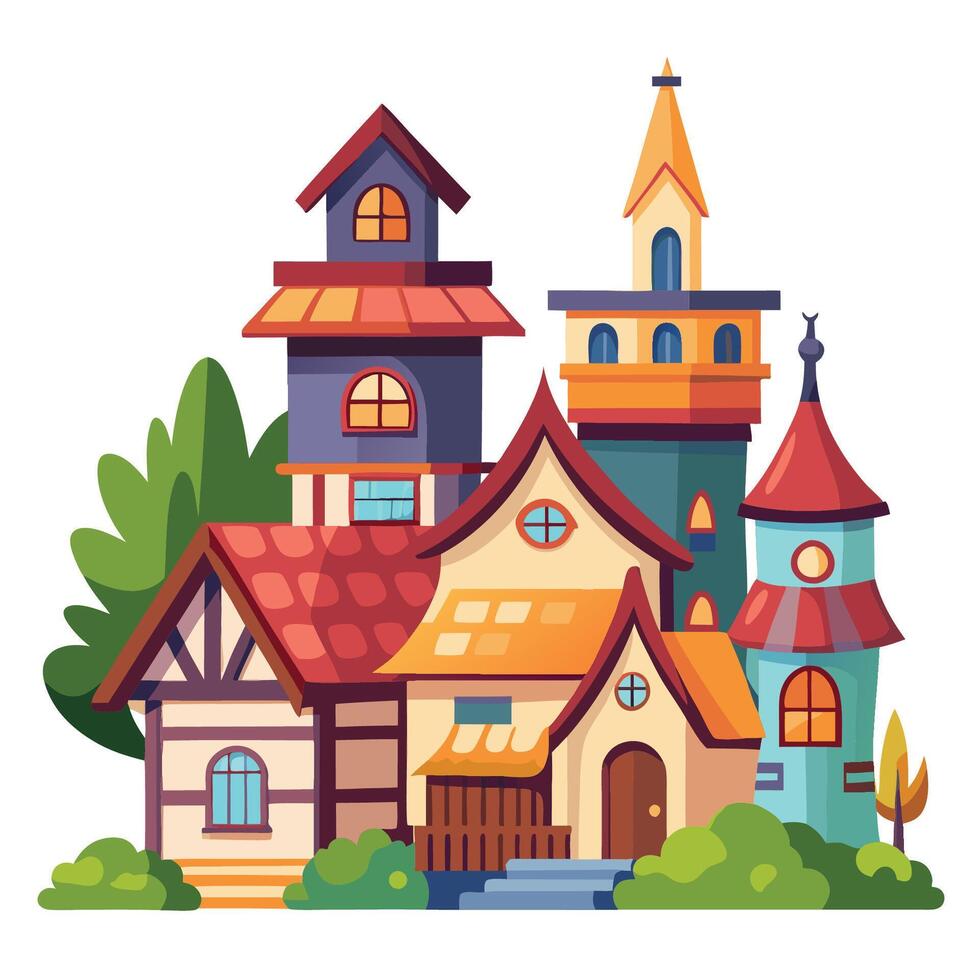 Illustrative Compilation of Traditional House Designs Around the Globe vector