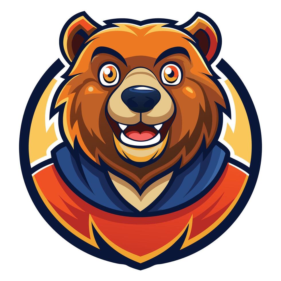 Logo Illustration of a Bear Mascot with a Cartoonish Style vector