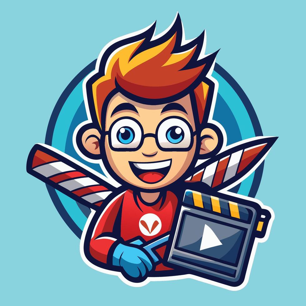 Eye Catching Sticker of Maker Mascot Character Logo vector