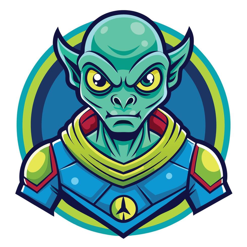 Logo Illustration of an Alien Mascot with a Cartoon Style vector
