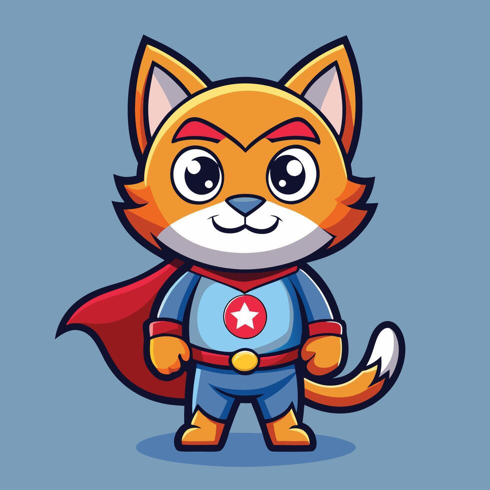 Enchanting Sticker of a Mighty Hero Cat Logo in Format vector