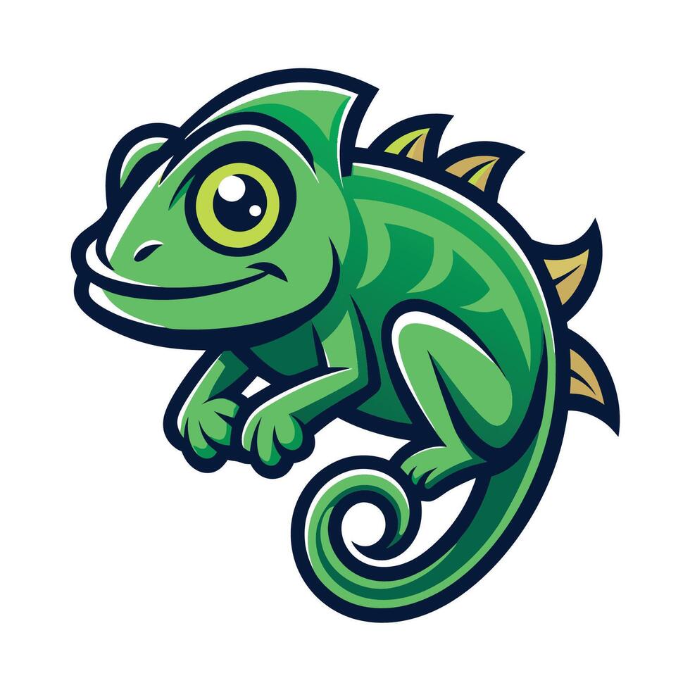Illustration of a Simple Chameleon Mascot Logo vector