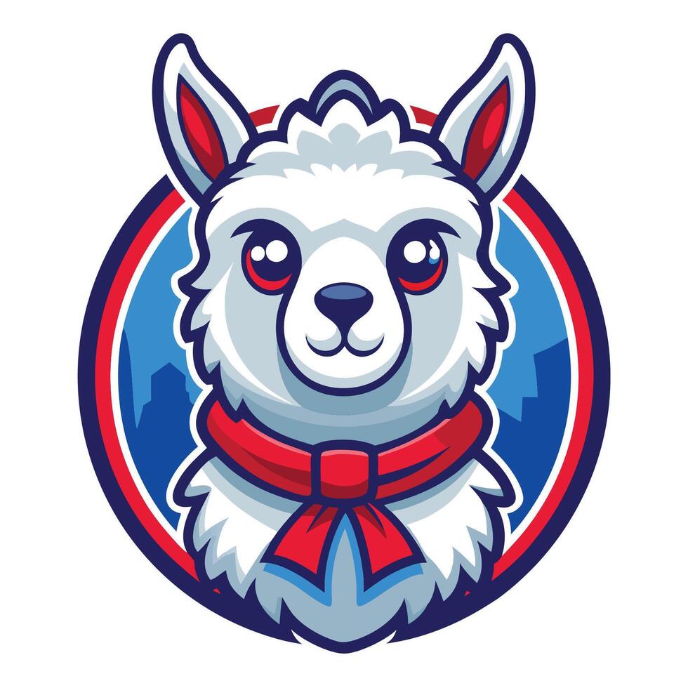 Cartoon Alpaca Mascot Logo Illustration with a Unique Stylized Design vector