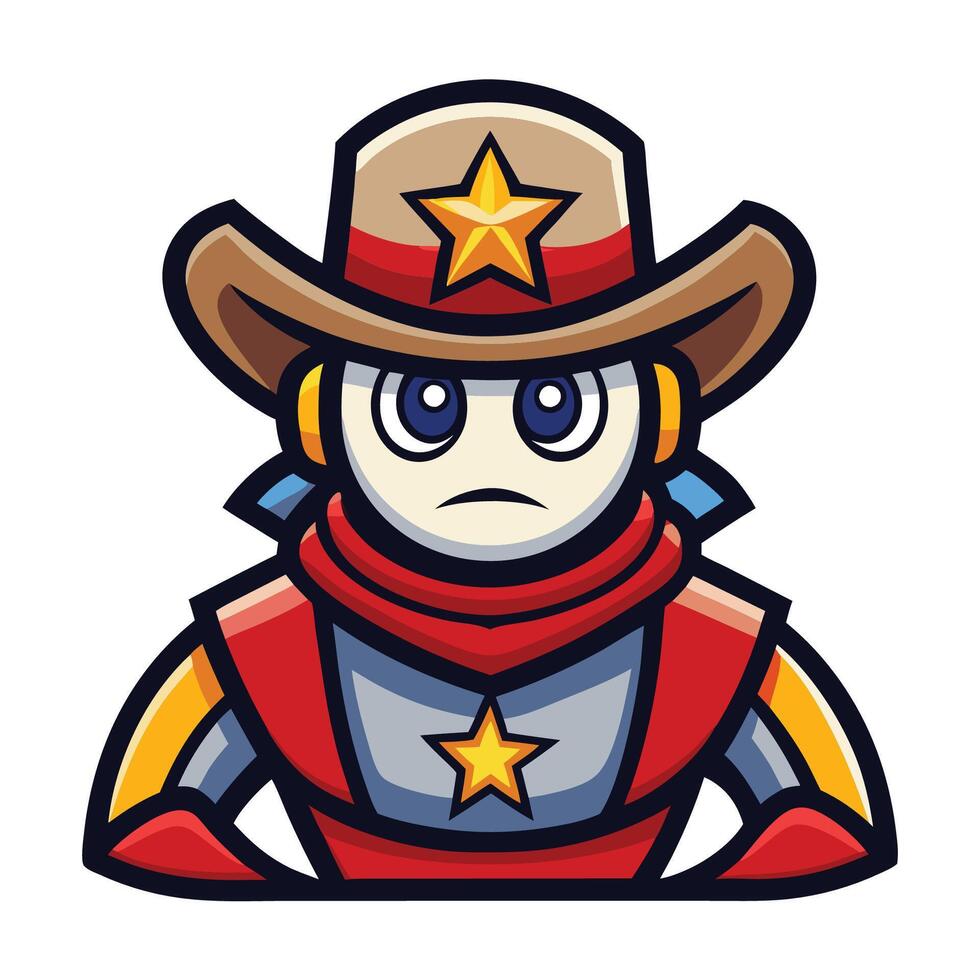 Space Cowboy Astronaut in Western Gear Illustrated with Minimalist Style vector