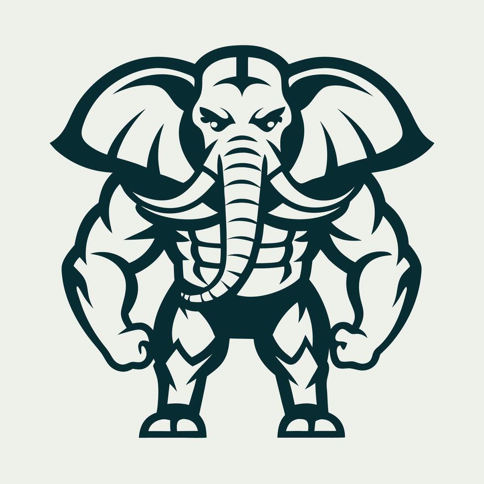 Majestic Logo of a Powerful and Mighty Elephant vector