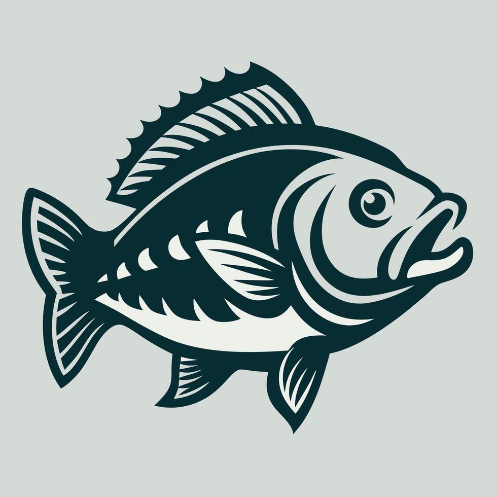 Illustration of an Aquatic Fish Logo with Intricate Details and Vibrant Colors vector