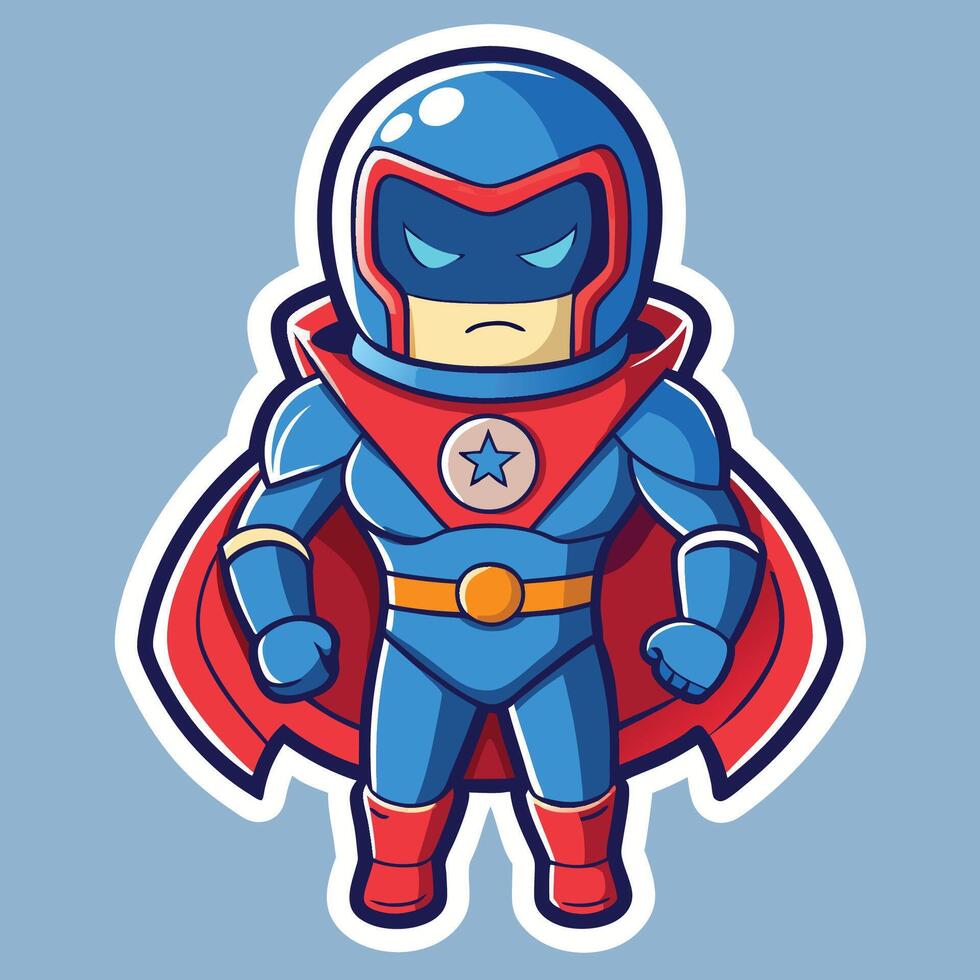 Dynamic Sticker Depicting a Super Hero Astronaut s Emboldening Logo Mascot vector