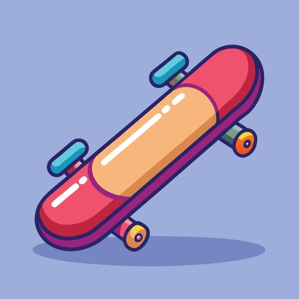 Cartoon Illustration of a Skateboard Floating in Midair vector