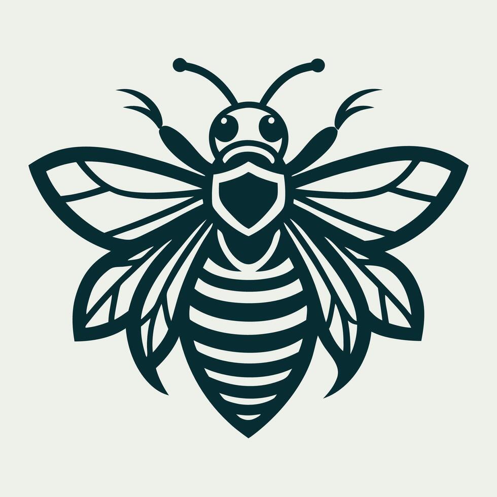 Minimalist Honey Bee Line Art Logo in Format vector