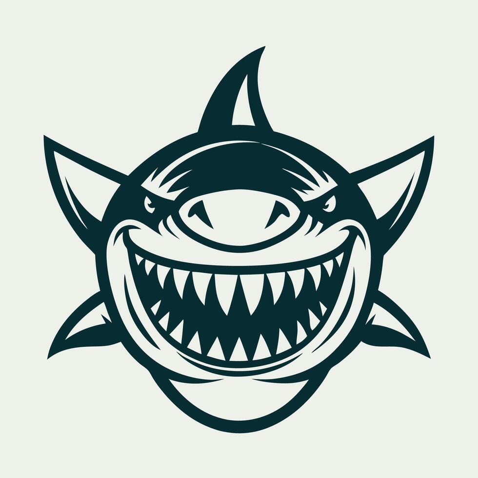 A Fun and Cute Shark with Perfect Teeth A Friendly Underwater Character vector