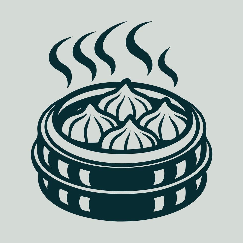 Steaming Hot Dumplings A Visual Feast of Culinary Delight vector
