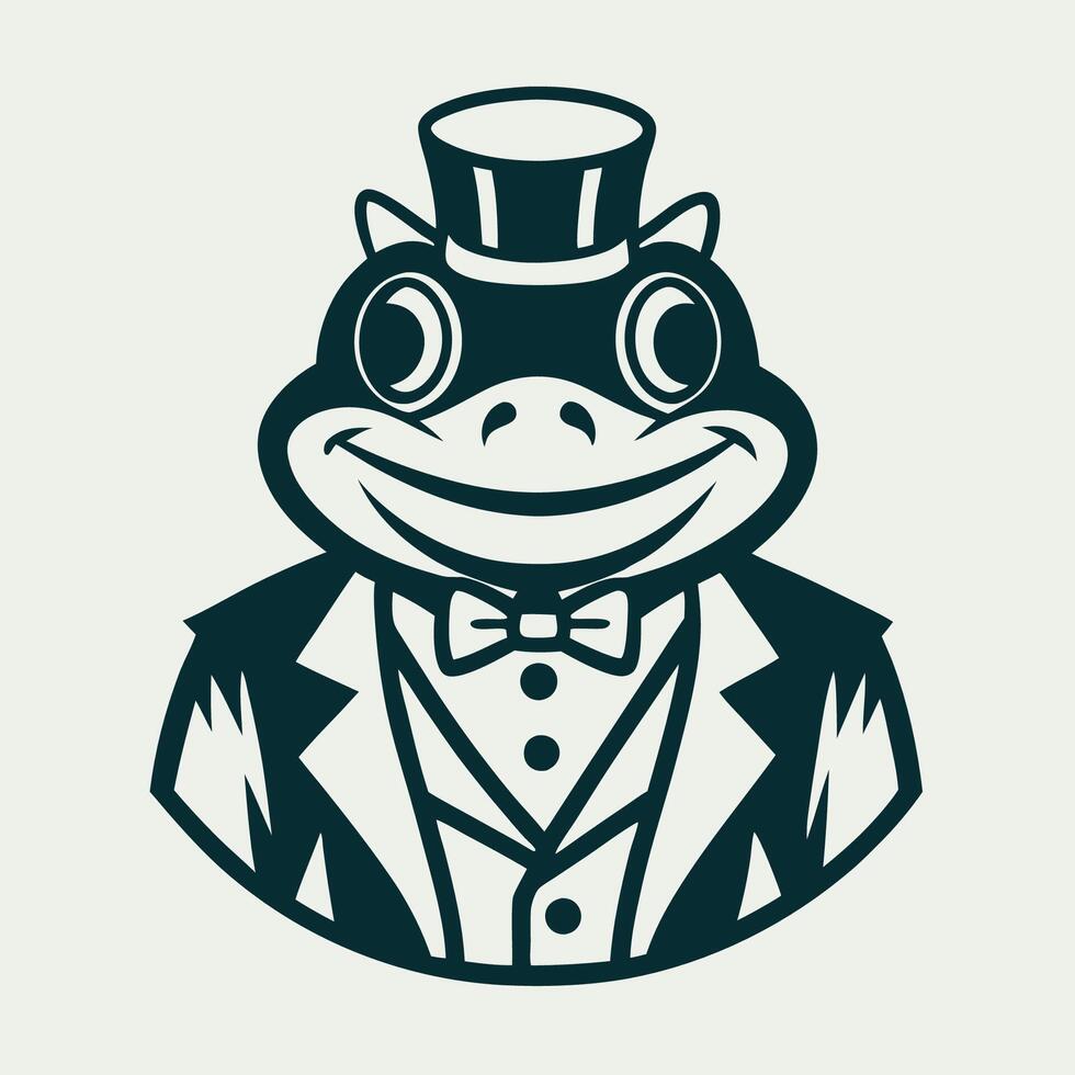 Charming Frog Character Depicted in a Vibrant Logo Design vector