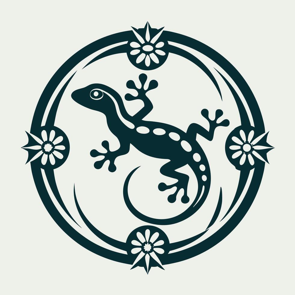 Enhancing Business Identity with Gecko Circle Logo Design vector