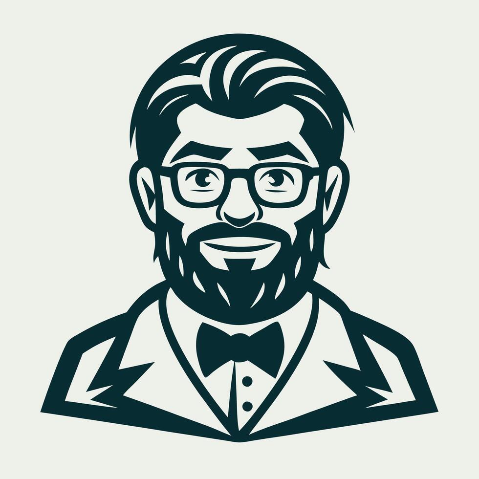 Logo of a Male Character as a Teacher vector