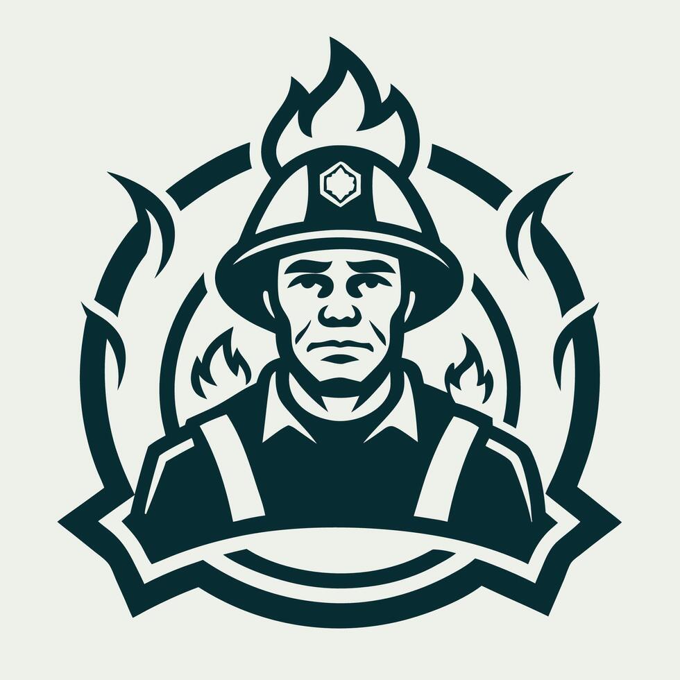 Embracing Courage and Selflessness The Iconic Fireman Logo vector