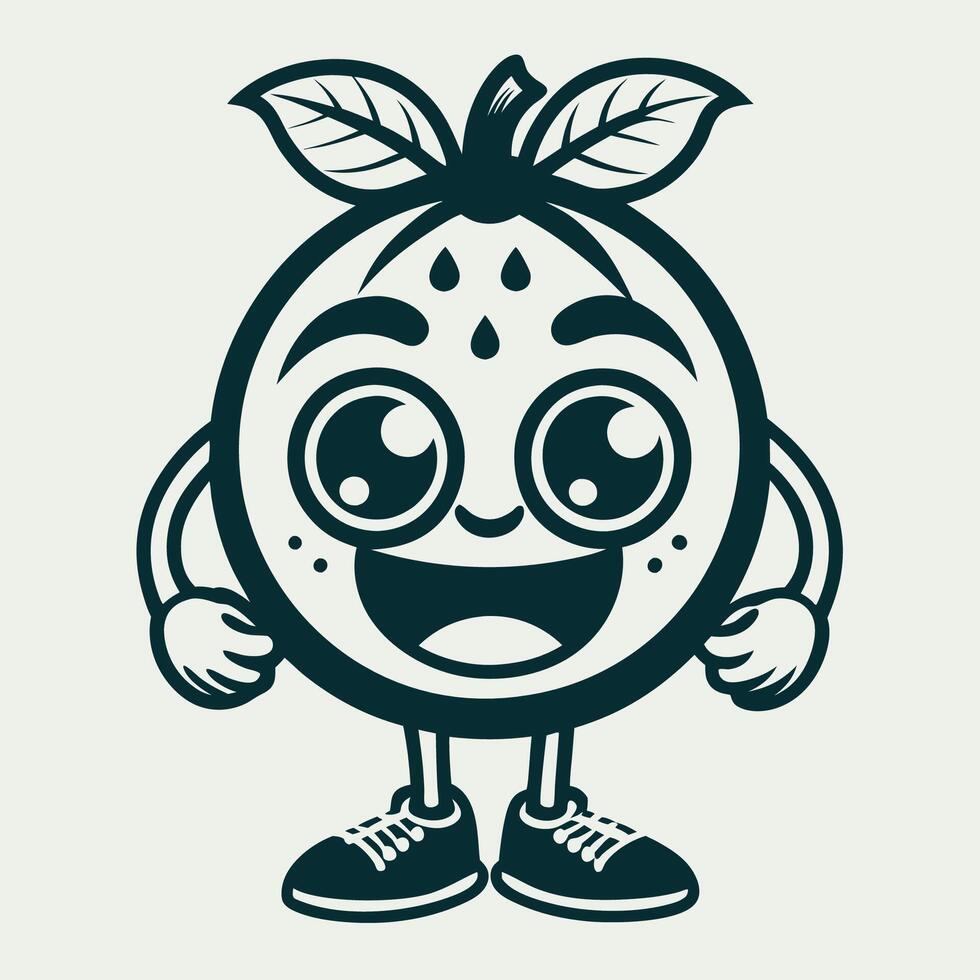 Adorable Lemon Fruit Mascot Character with a Playful Expression vector