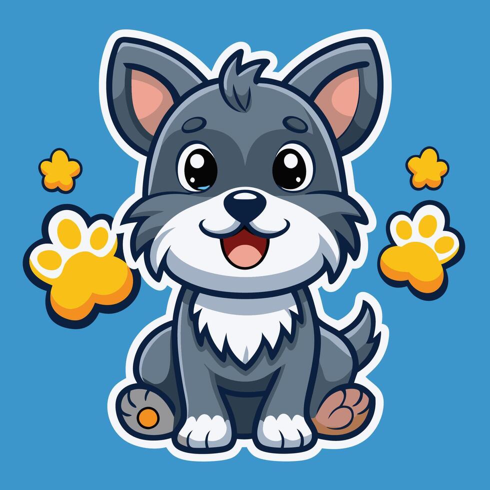 Adorable Cartoon Illustration of a Cute Dog Sticker Set for Social Media and Planners vector