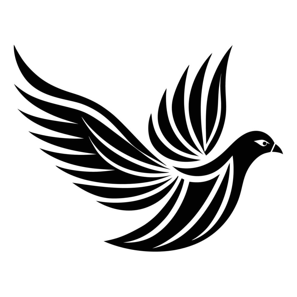 Creative Dove Logo Design Abstract Bird Logotype with Swooping Lines vector