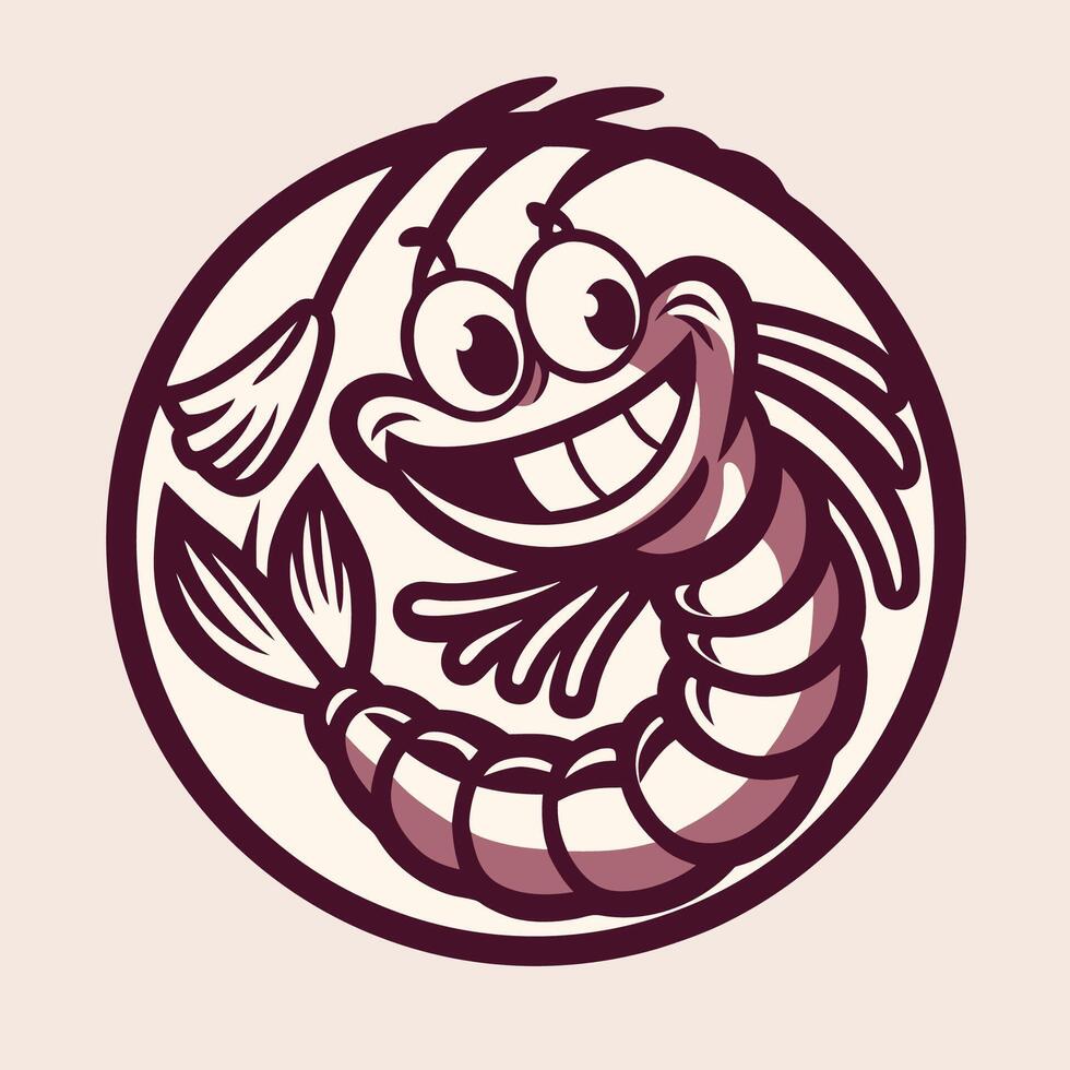 Embracing the Delightful A Cartoon Shrimp Character Logo vector