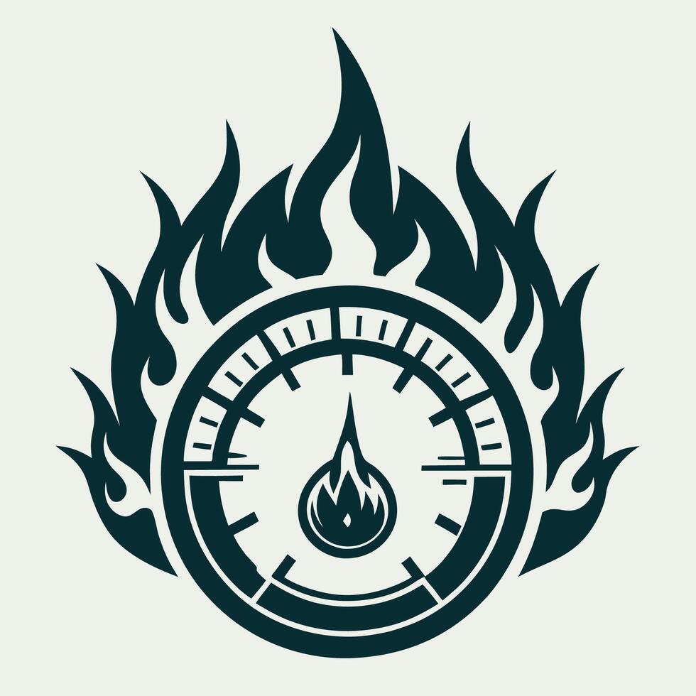 Fiery Speedometer Logo Template for Motorsports and Automotive Businesses vector