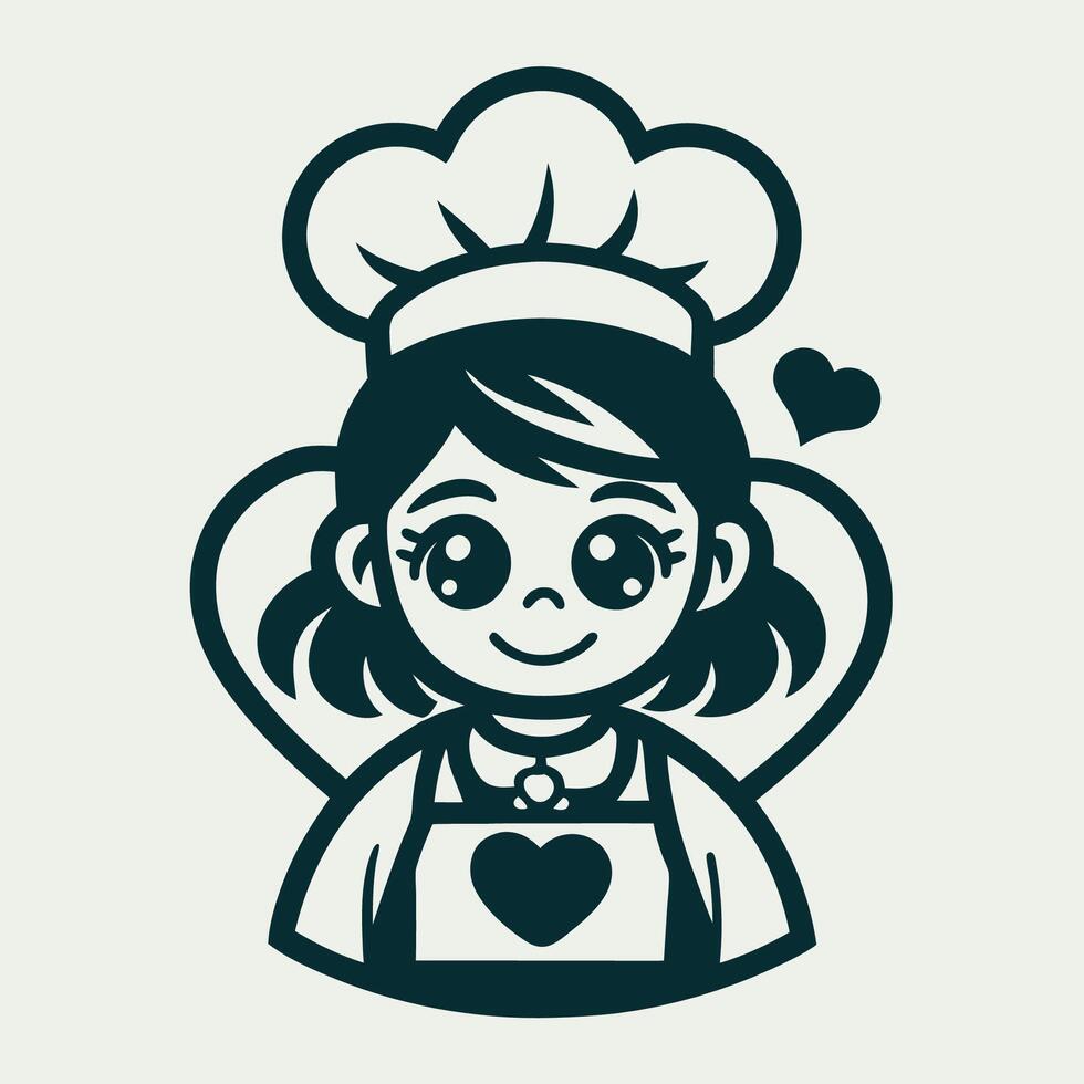 Adorable Female Chef Illustration for Logo or Mascot vector