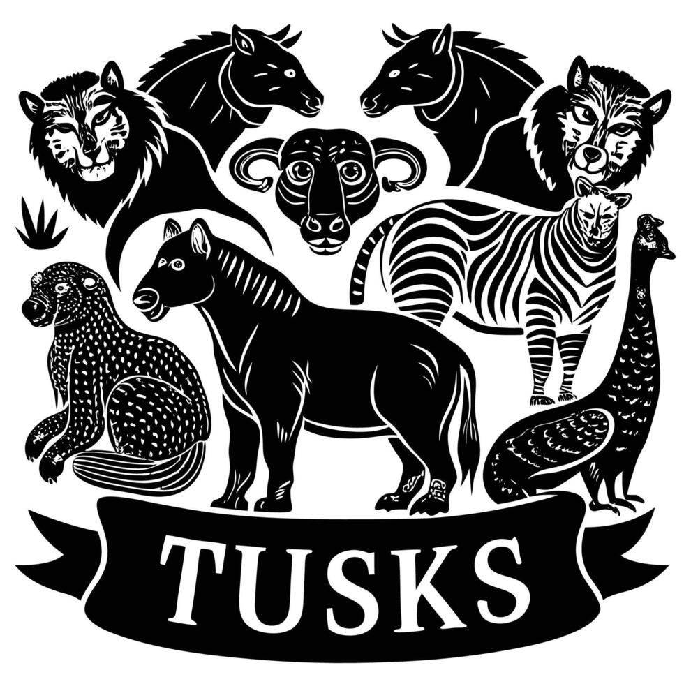 A Curious Collection of Animals Featuring a Unique Specimen vector