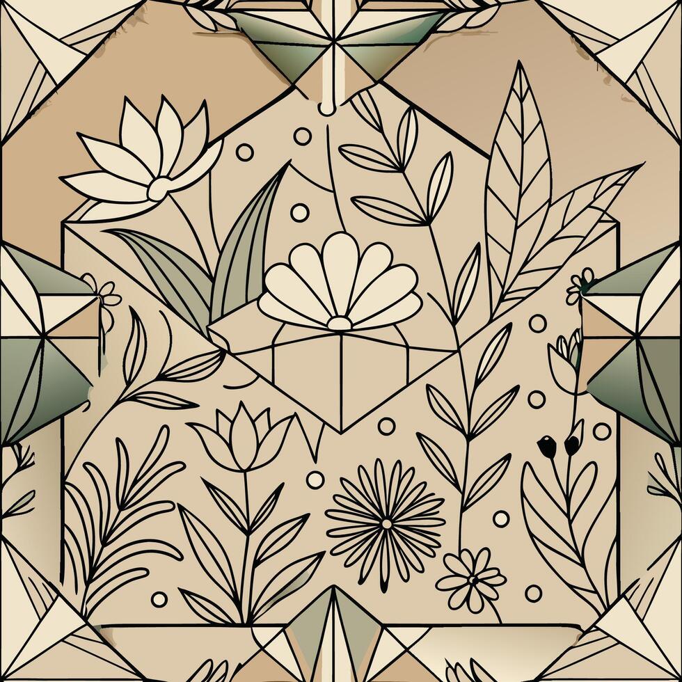 Delicate Envelope Adorned with Botanical Line Drawing in Nature s Grace vector