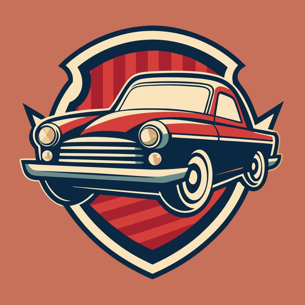 Vintage Automotive Emblem Classic Retro Car Badge Illustration vector