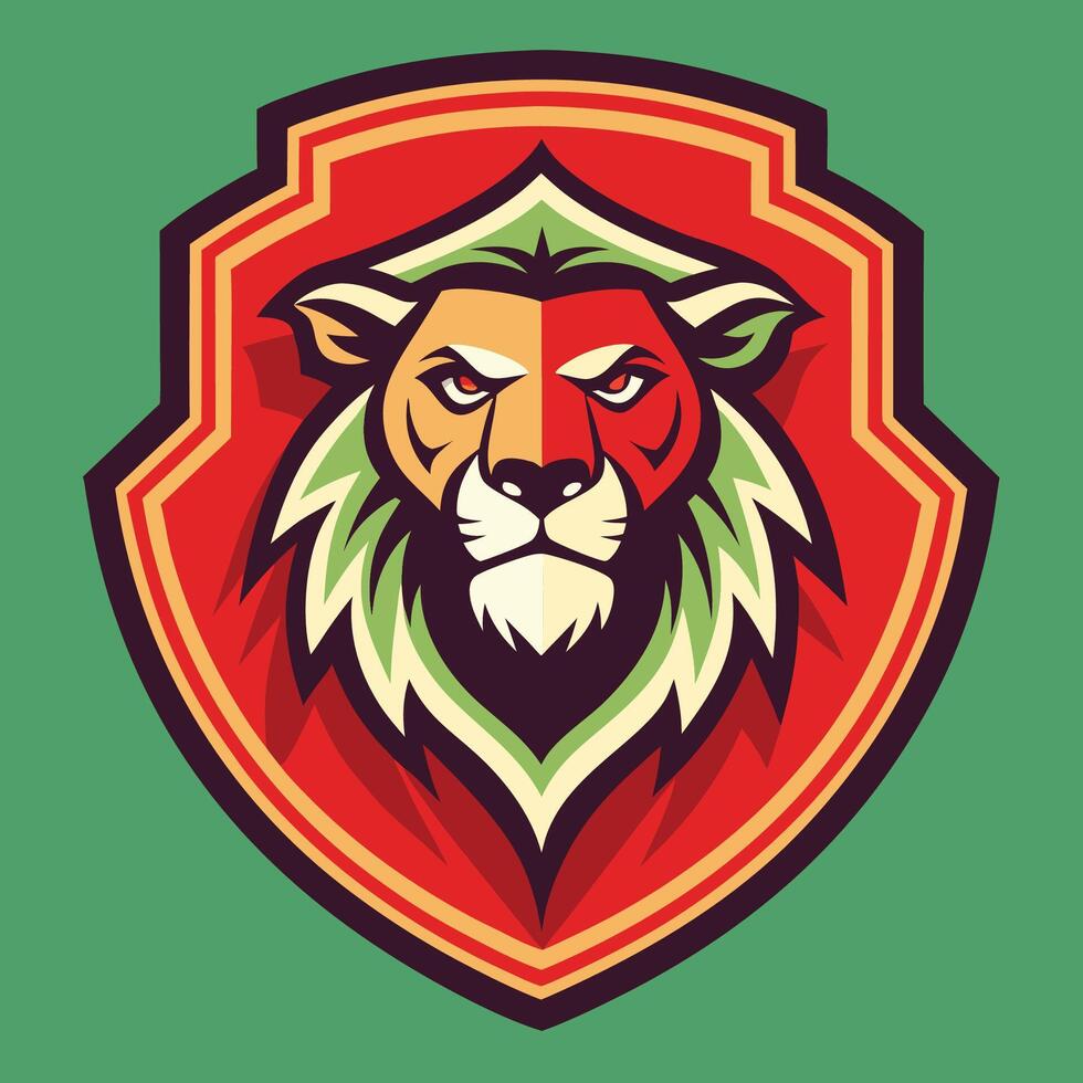 Vintage Lion Head Badge Graphic Illustration in Classic Style vector