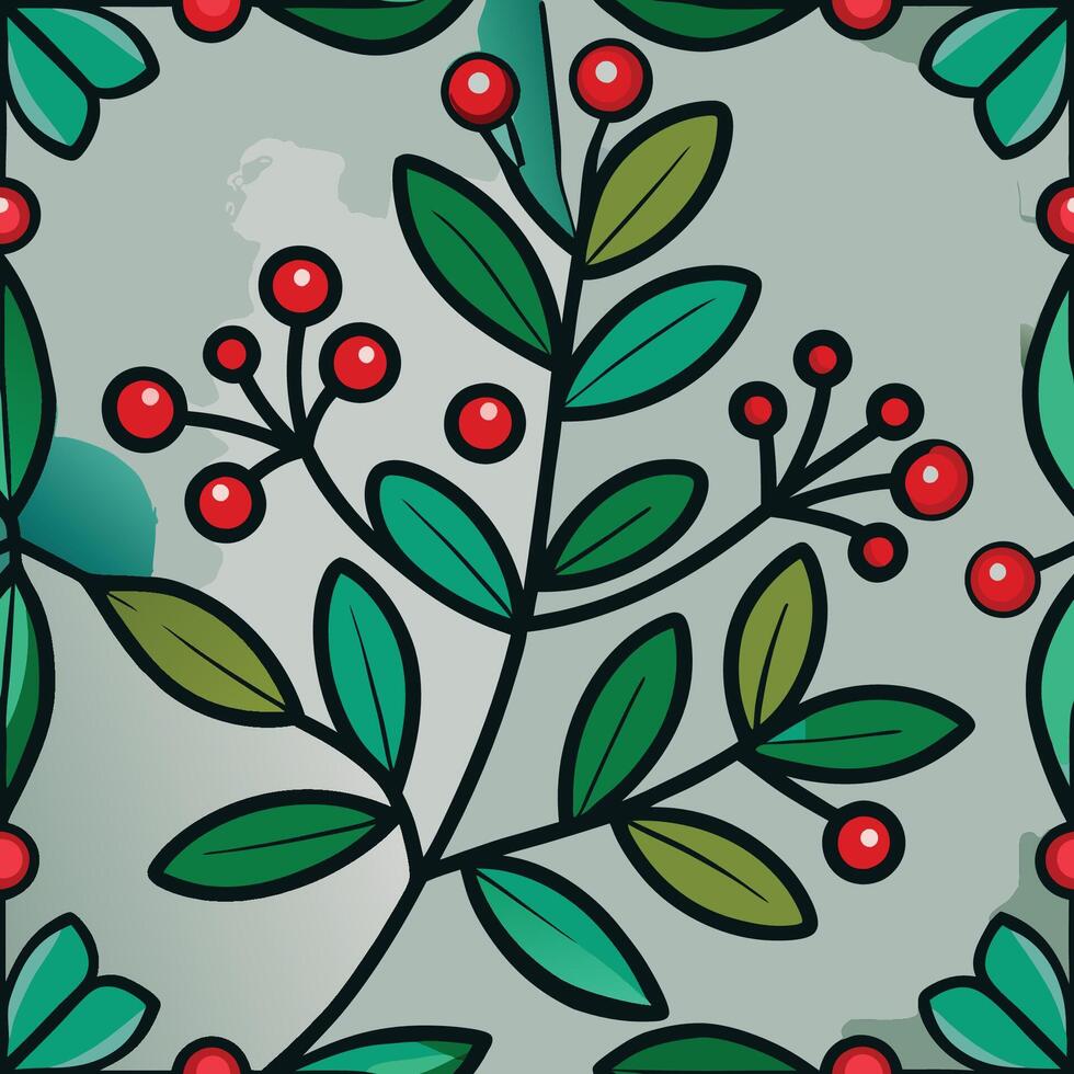 Hand Drawn Minimalist Line Drawing of Mistletoe vector