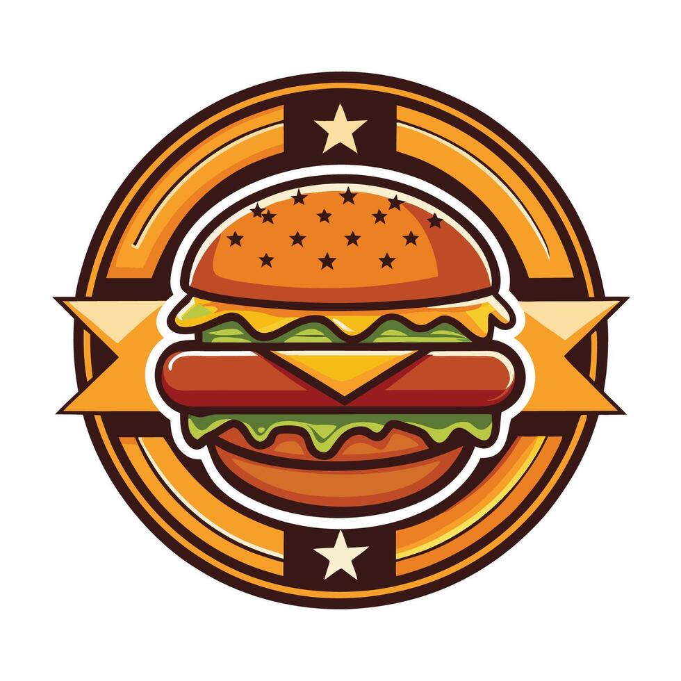 Vintage inspired Logo Graphic for Fresh and Tasty Burgers vector