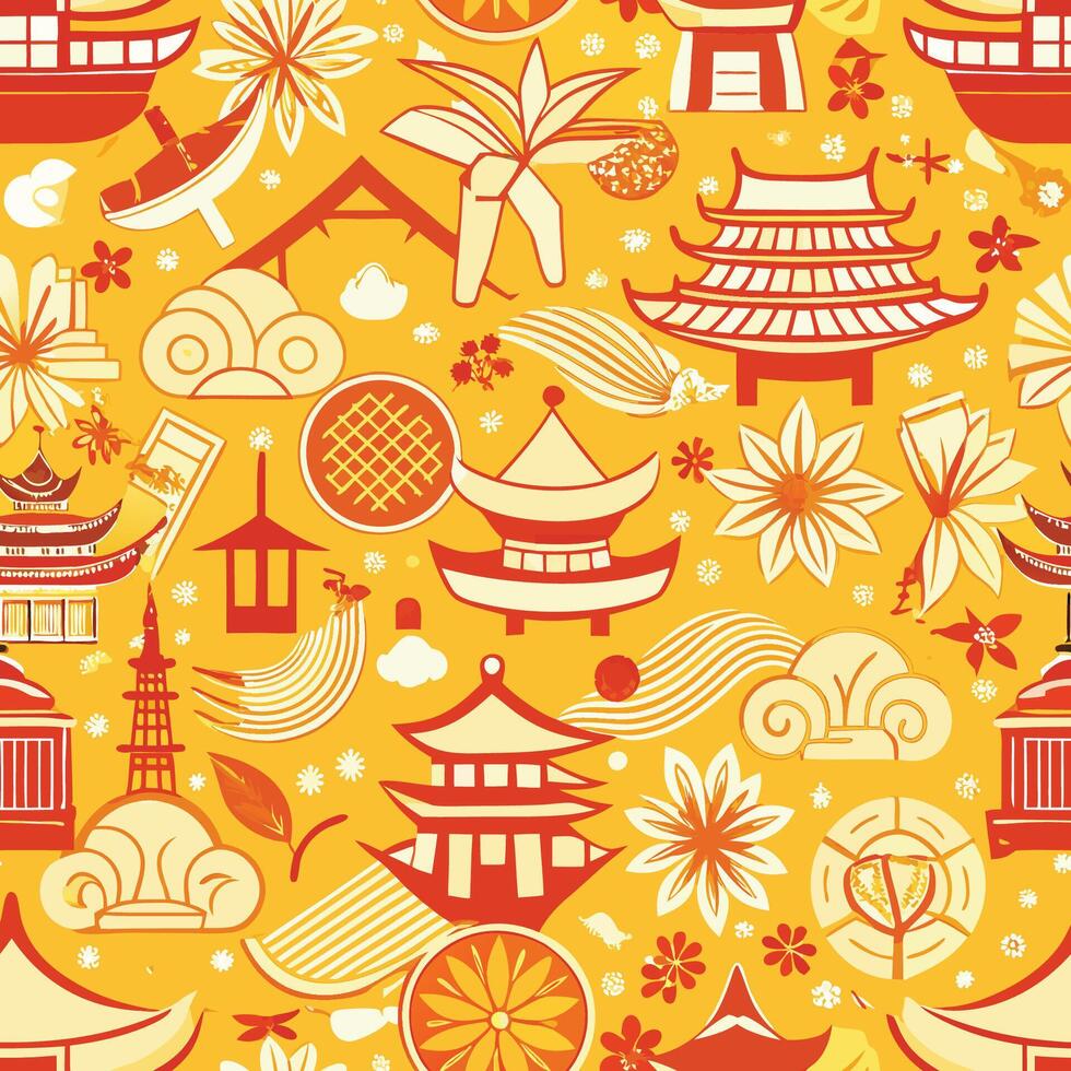 Iconic Symbols of Chinese Traditional Culture and History Unveiled vector