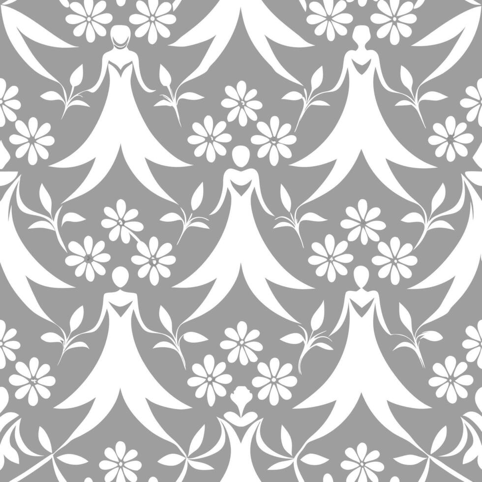 Seamless Gray and White Background for Wedding Invitations and Ceremony Decor vector