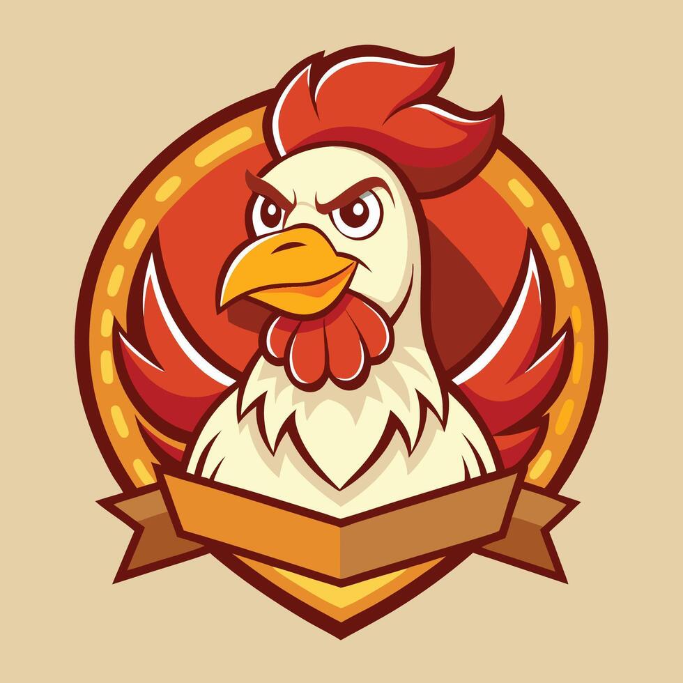 Vintage Style Logo Featuring a Chicken Mascot for a Restaurant vector