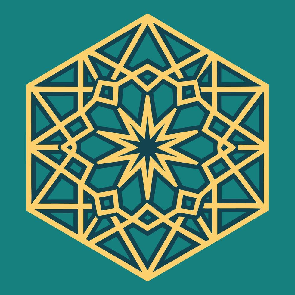 Ornate Modern Islamic Geometric Pattern Perfect for CNC Laser Cutting Decoration vector