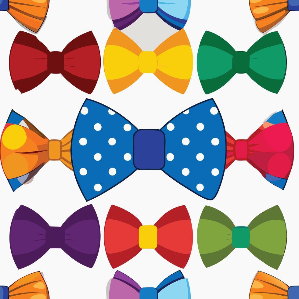 Complete Bow Tie Set with 8 Accessories in Realistic 3D Rendering vector