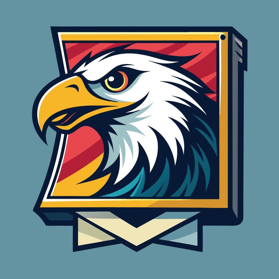 Majestic Eagle Head Emblazoned on Screen Printed Logo vector