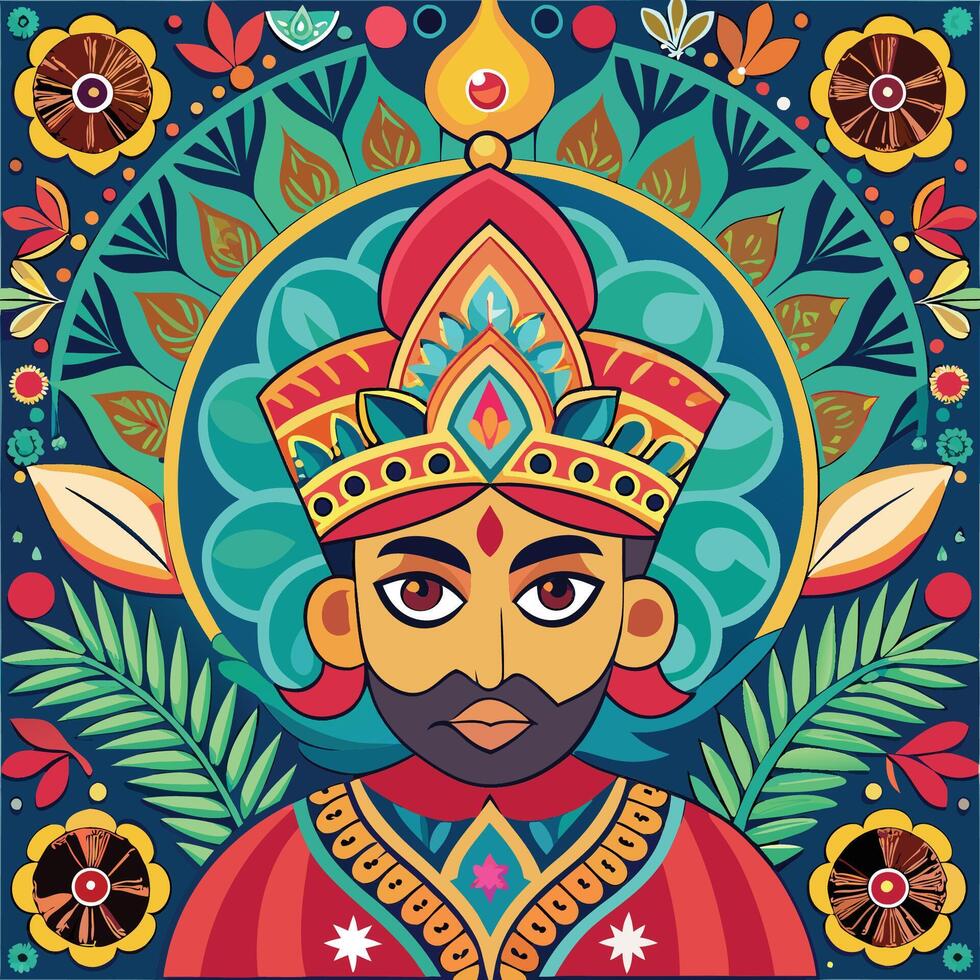 Seamless Pattern with Vibrant Indian Mughal Motifs for Decorative Purposes vector