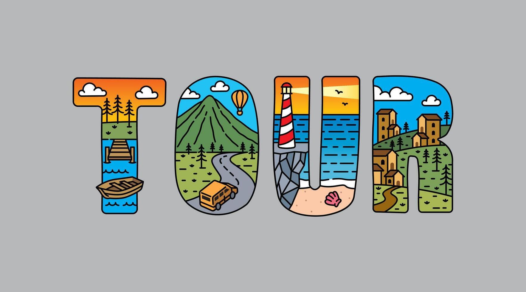 tour typography design , for t-shirt, poster and other uses vector