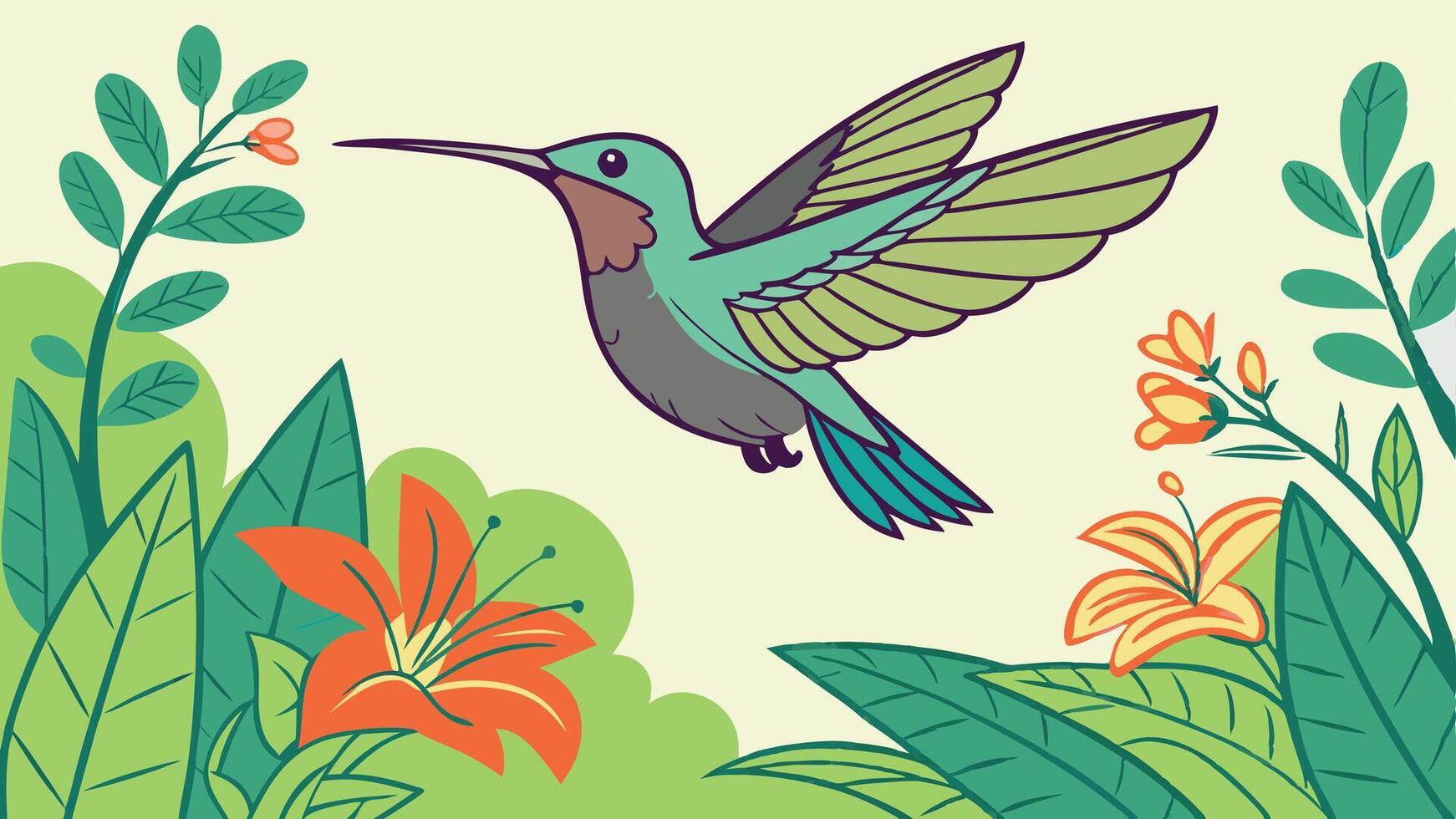 The Vibrant Beauty of a Hummingbird vector