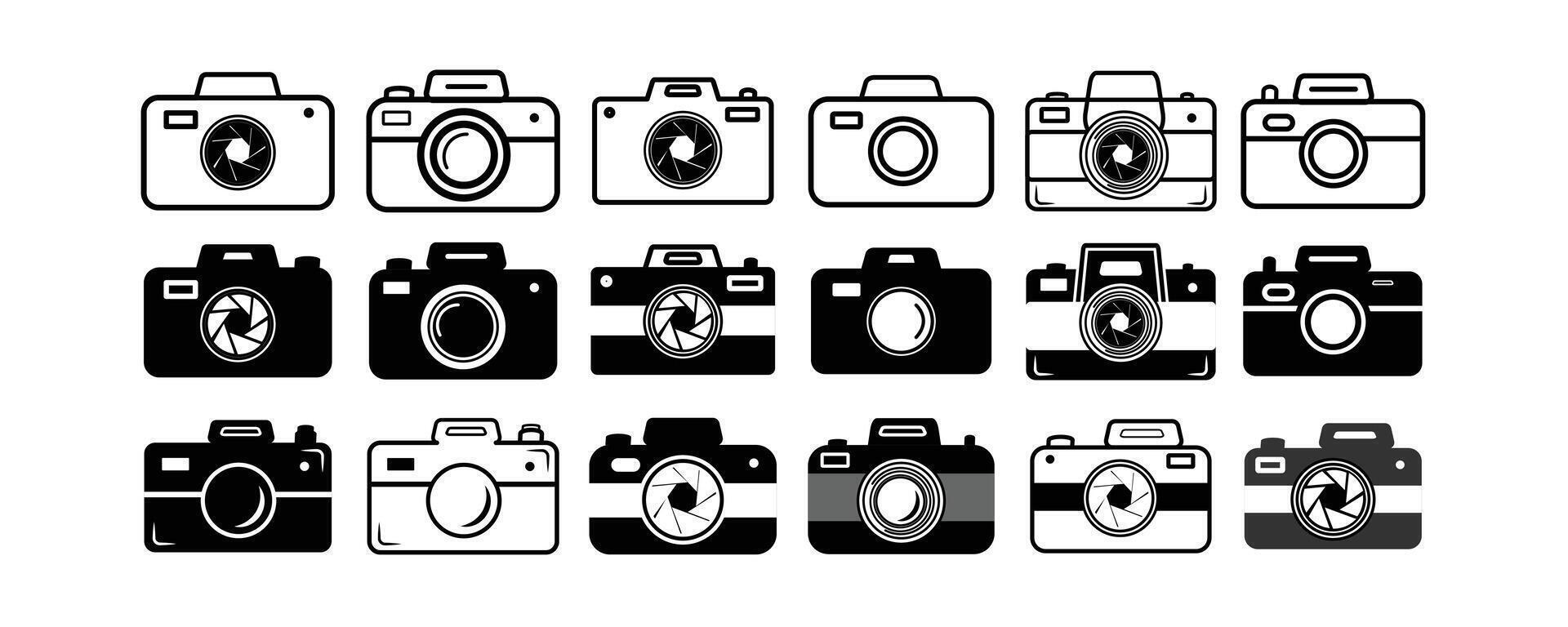 photo camera icon set . Photo camera symbol. vector
